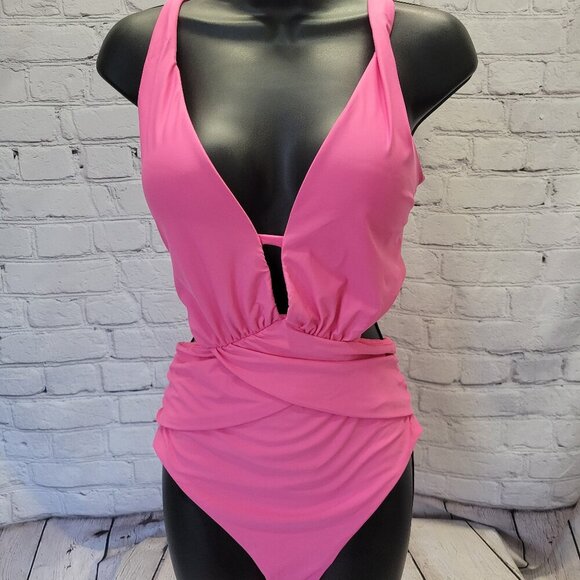 Bar III Women's Draped Monokini Swimsuit - Picture 1 of 10